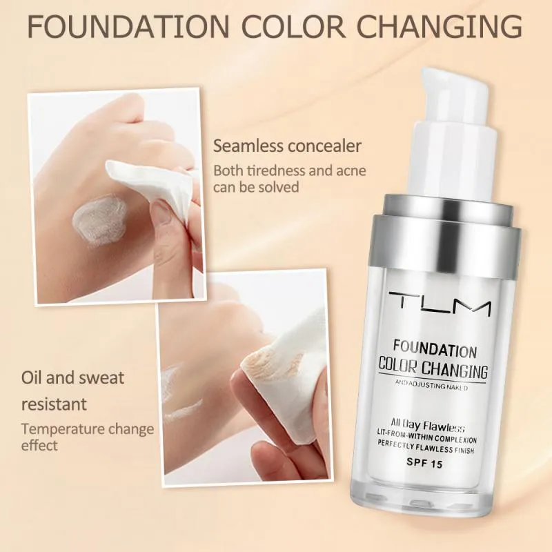 30ML Professional Lazy Face Foundation Cream Color Changing Foundation