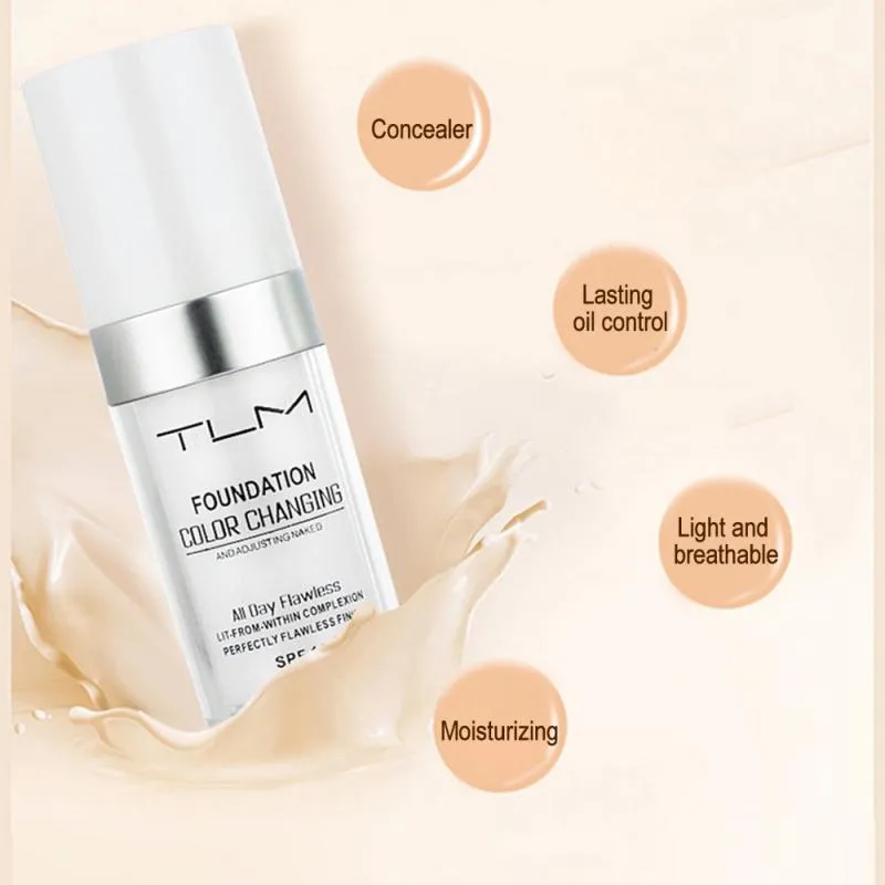 30ML Professional Lazy Face Foundation Cream Color Changing Foundation