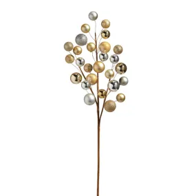 30" Champagne and Silver Ball Spray