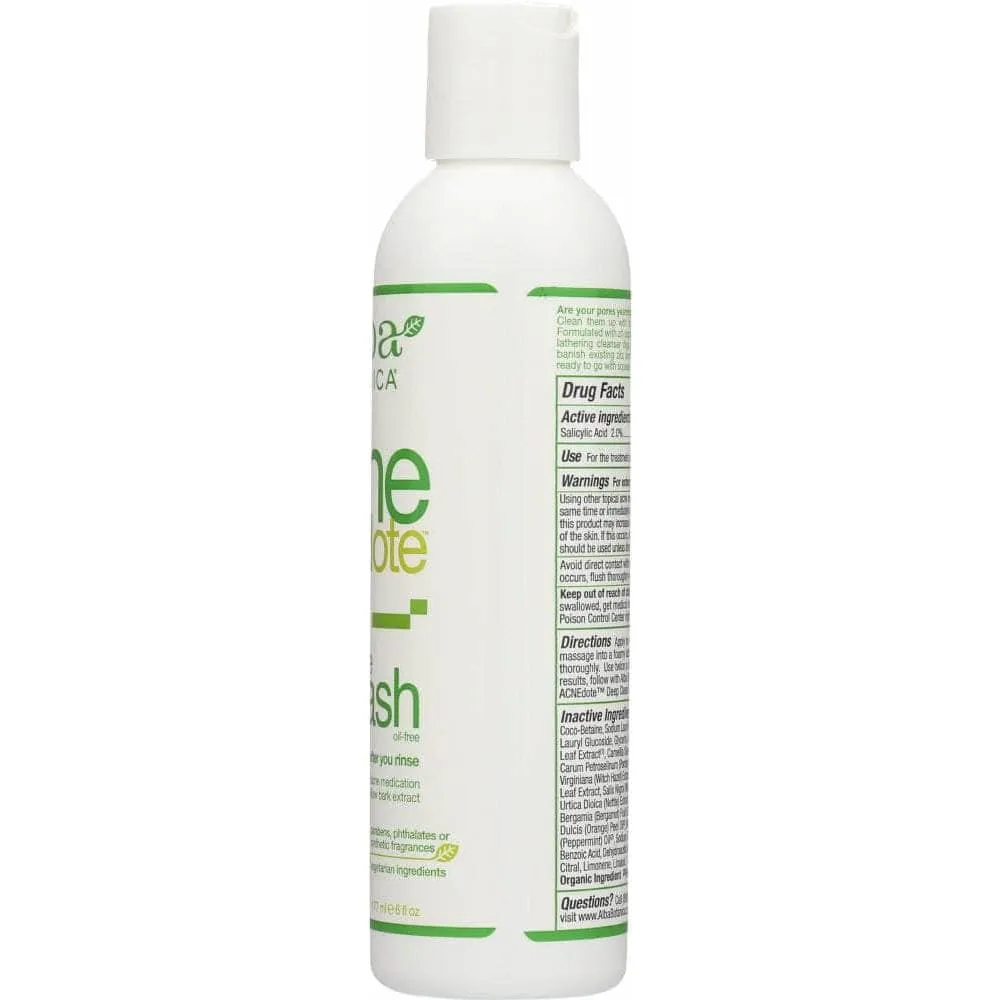 Alba Botanica Natural Acne Dote Deep Pore Wash Oil-Free, 6 Oz (Case of 2)