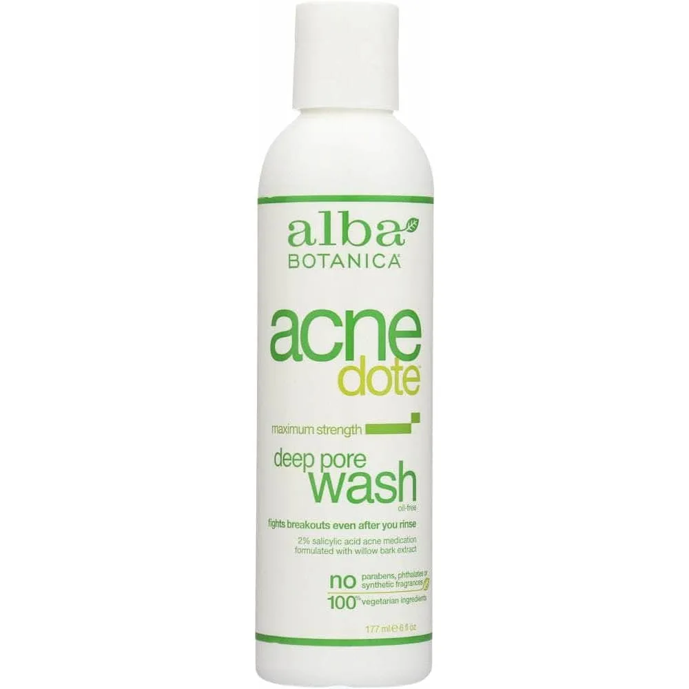 Alba Botanica Natural Acne Dote Deep Pore Wash Oil-Free, 6 Oz (Case of 2)