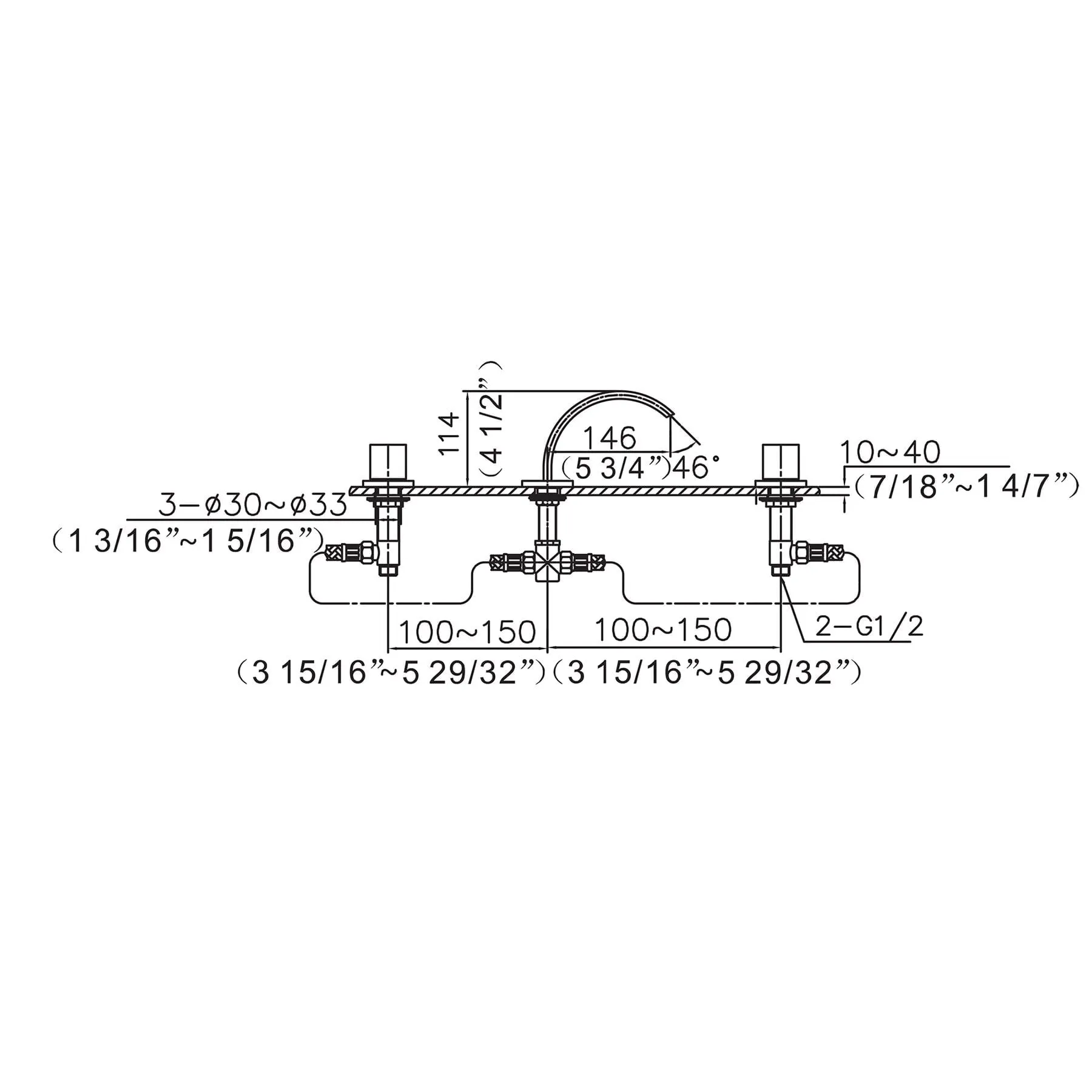 ALFI Brand AB1326-BM Black Matte Widespread Modern Bathroom Faucet