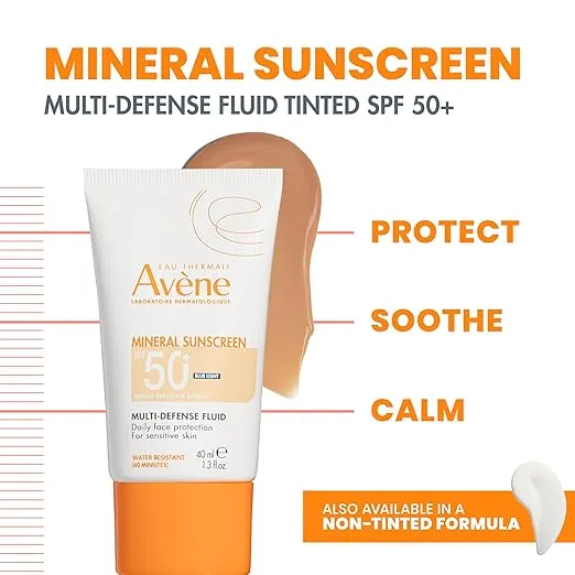 Avene Mineral Sunscreen SPF 50  Multi-Defense Fluid Tinted 1.3oz