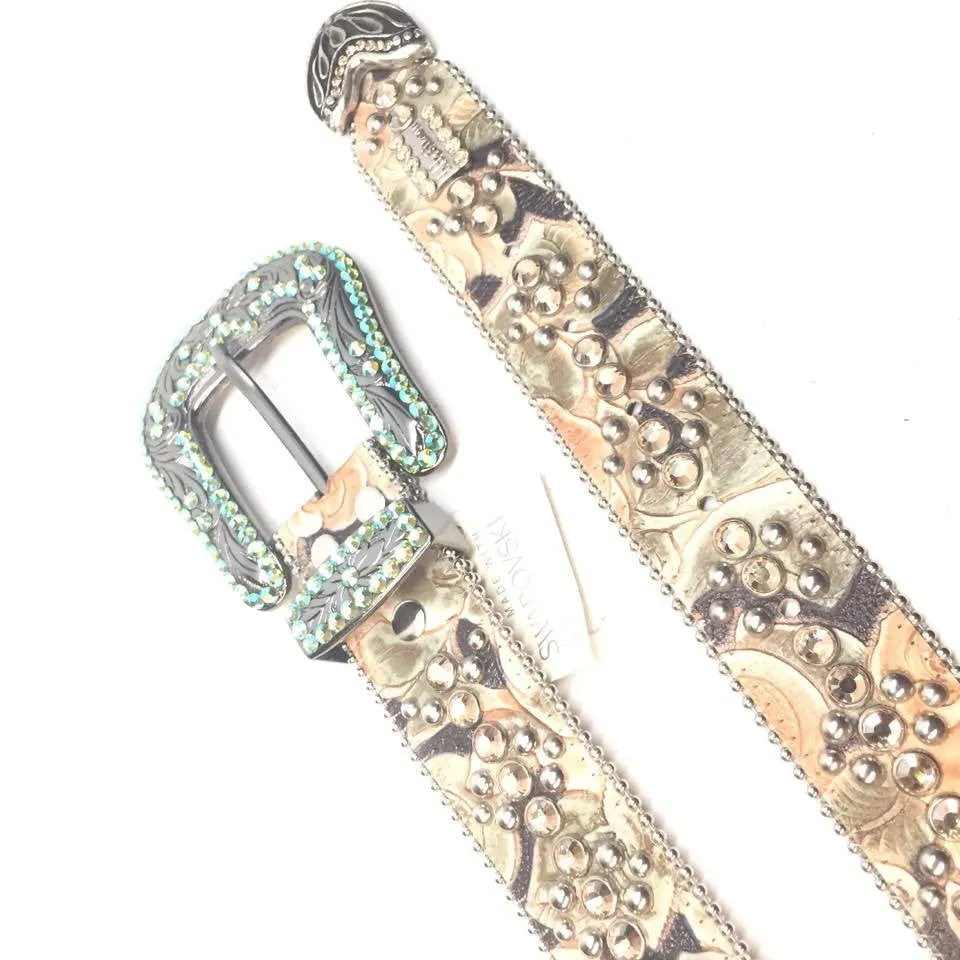 b.b. Simon "Floral Emerald" Crystal Belt