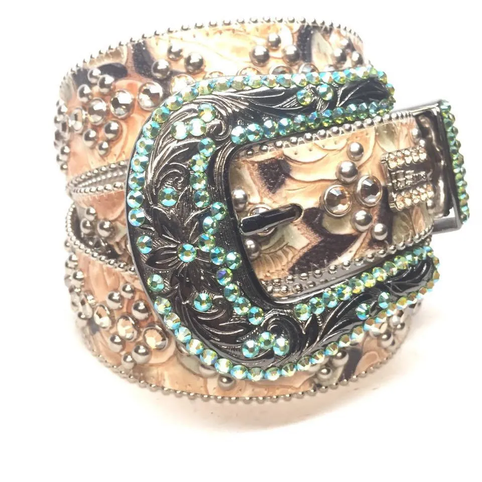 b.b. Simon "Floral Emerald" Crystal Belt