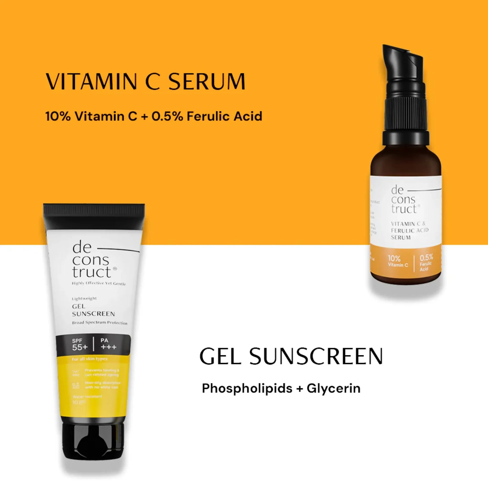 Bestseller Combo - Vitamin C Serum   Gel Sunscreen