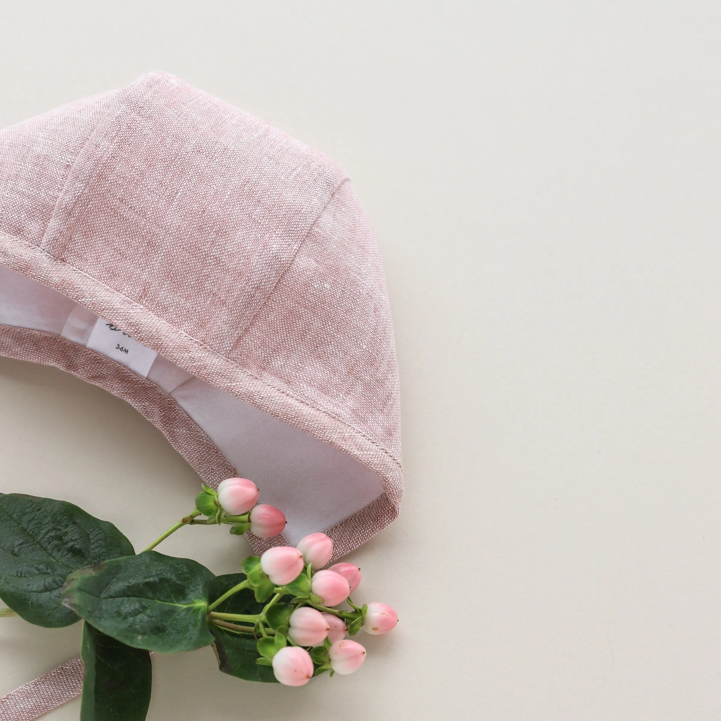 Blush Linen Bonnet Cotton-Lined