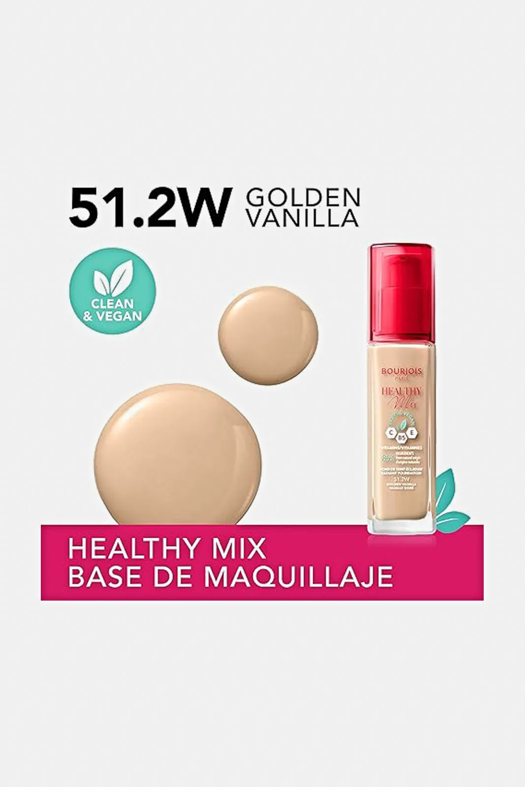 Bourjois Healthy Mix Clean Foundation 51.2 - Golden Vanilla