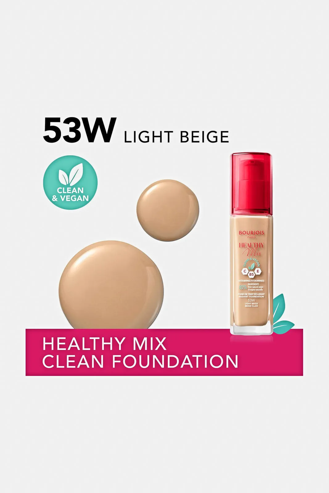 Bourjois Healthy Mix Clean Foundation 53 - Light Beige