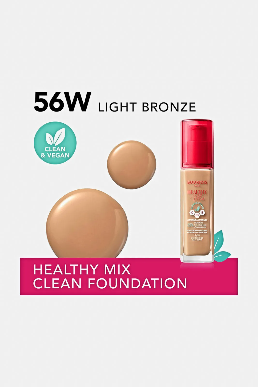 Bourjois Healthy Mix Clean Foundation 56 - Light Bronze