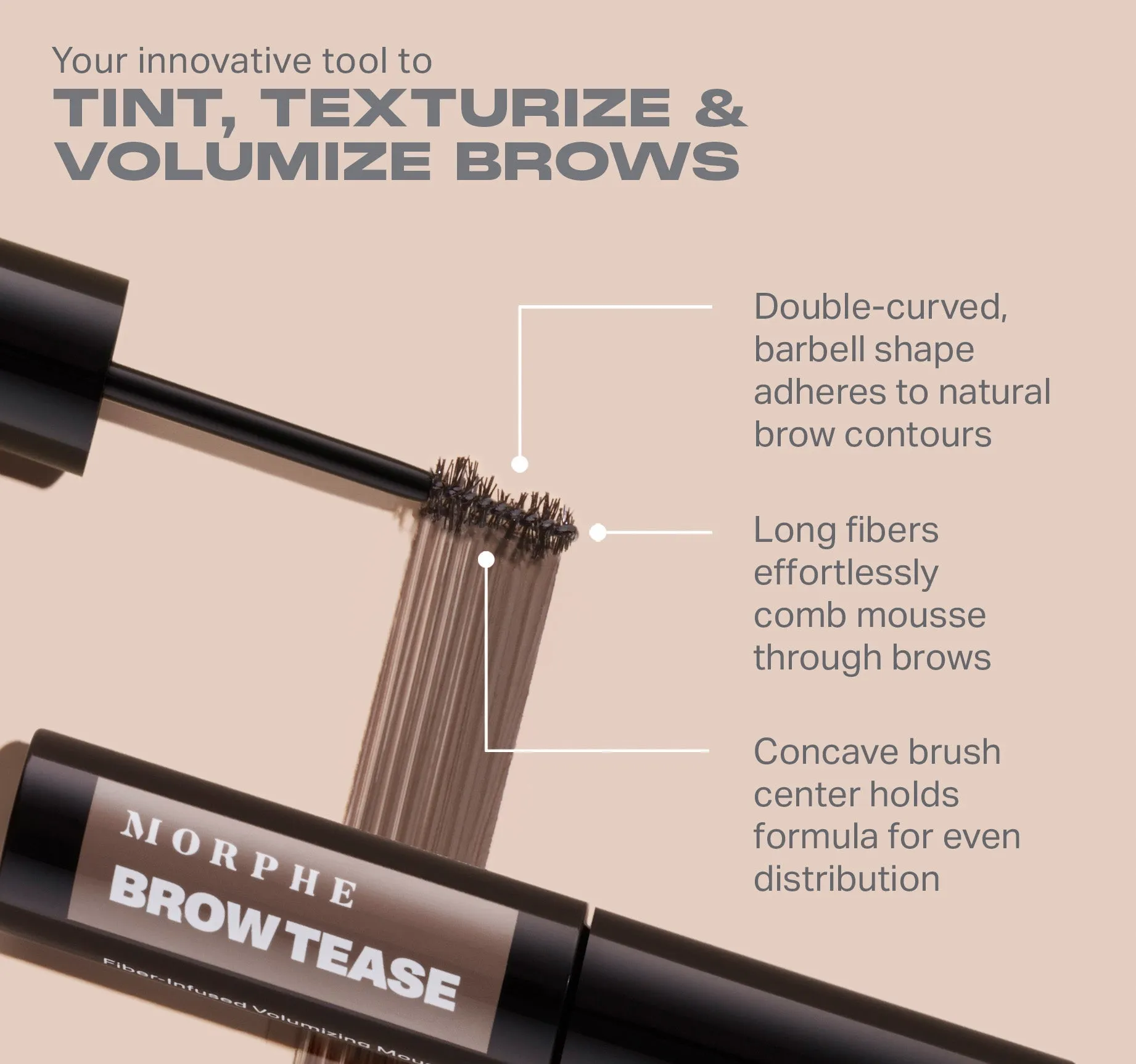 Brow Tease Fiber-Infused Volumizing Mousse - Mocha