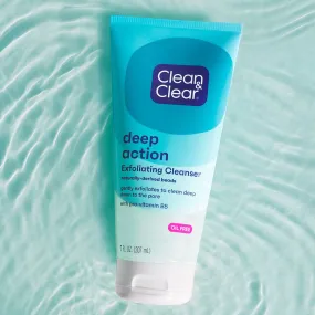 CLEAN & CLEAR deep action exfoliating cleanser naturally derived beads غسول البشرة المقشر من كلين اند كلير
