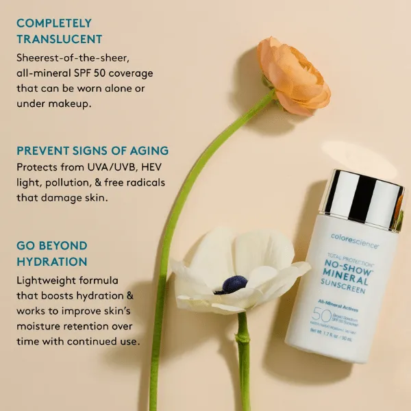 Colorescience Total Protection No Show Mineral Sunscreen SPF 50 50ml 2 Pack Set