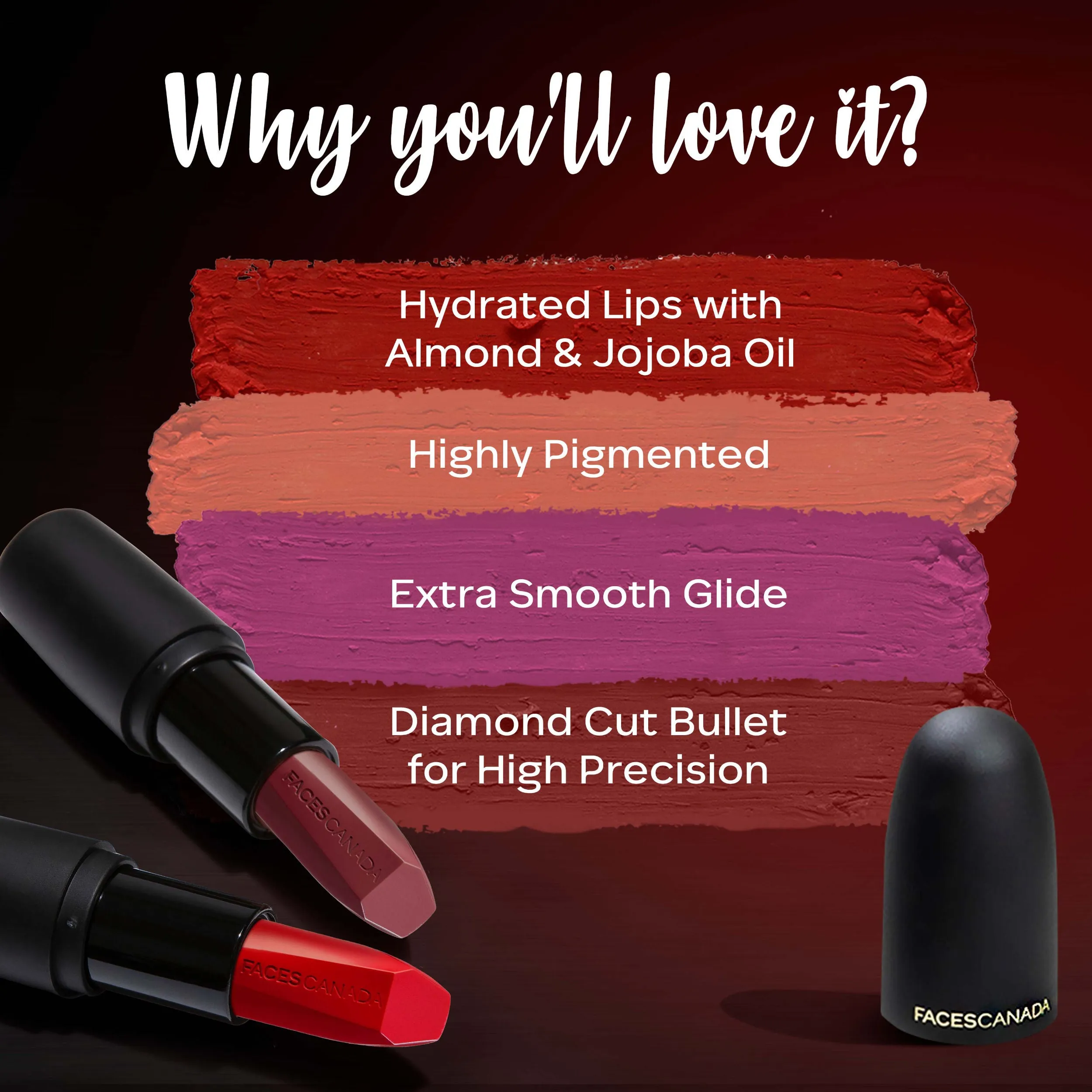 Faces Canada Weightless Matte Lipstick |Jojoba and Almond Oil enriched| Highly pigmented | Smooth One Stroke Weightless Color | Keeps Lips Moisturized | Shade - Chilli Pepper 4g