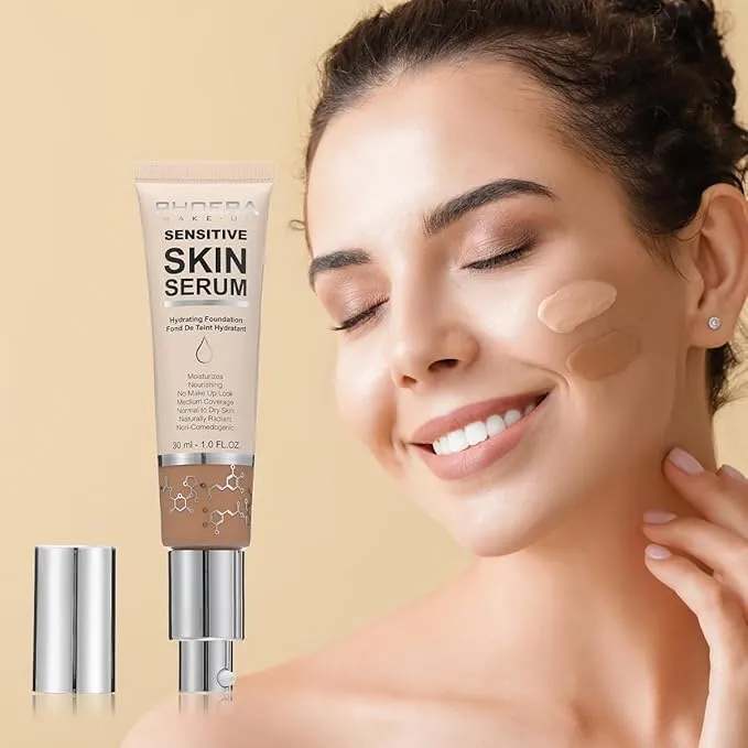 Foundation with Hyaluronic Acid & Niacinamide,12h Moisturising,Lightweight and Hydrating,Medium Coverage Foundation