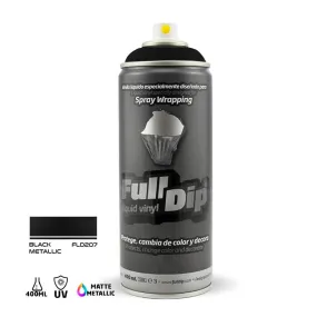 Full Dip Liquid Vinyl Spray Paint 400ml - Black Metallic