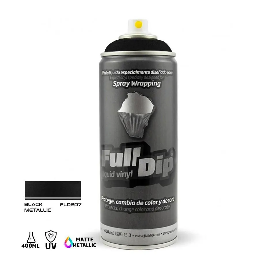 Full Dip Liquid Vinyl Spray Paint 400ml - Black Metallic