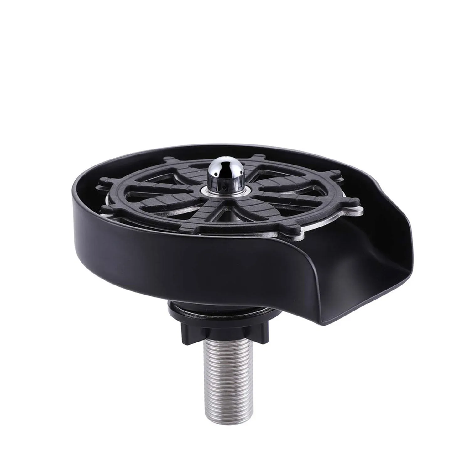 Glass Rinser for Kitchen Sink Stainless Steel Bottle Washer Cup Cleaner Matte Black JK0142