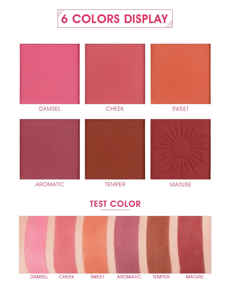 IMAGIC 6 Colors Touch Professional Blush Palette