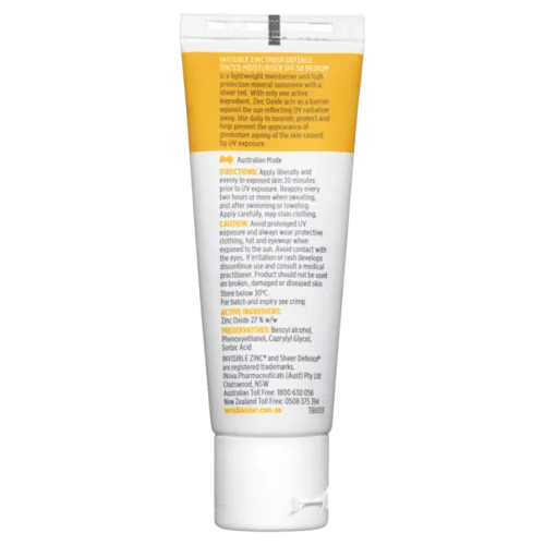 Invisible Zinc Sheer Defence Tinted Moisturiser SPF50 50g
