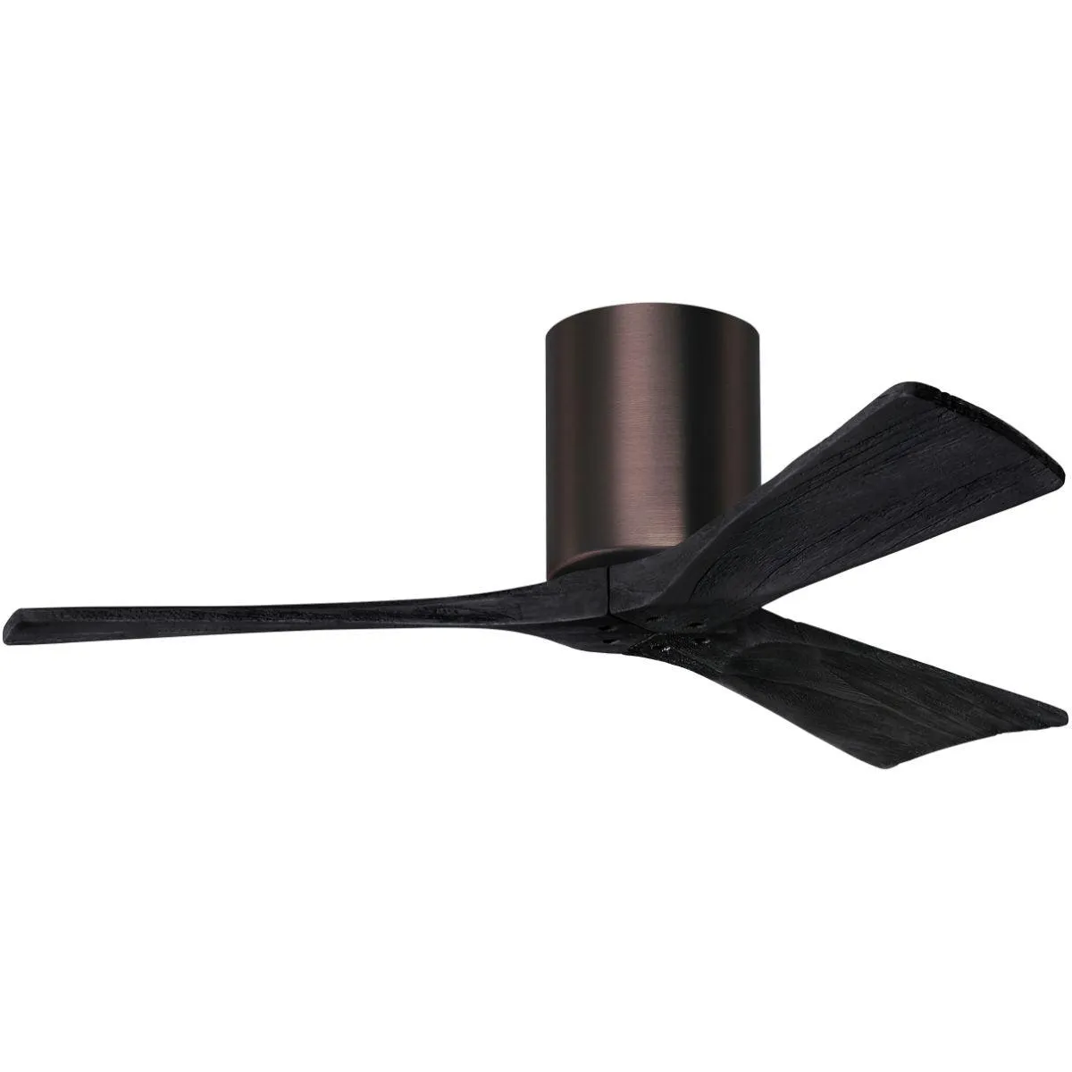 Irene 3-Blade 42 Inch Hugger Ceiling Fan with Remote, Brushed Bronze with Matte Black Blades