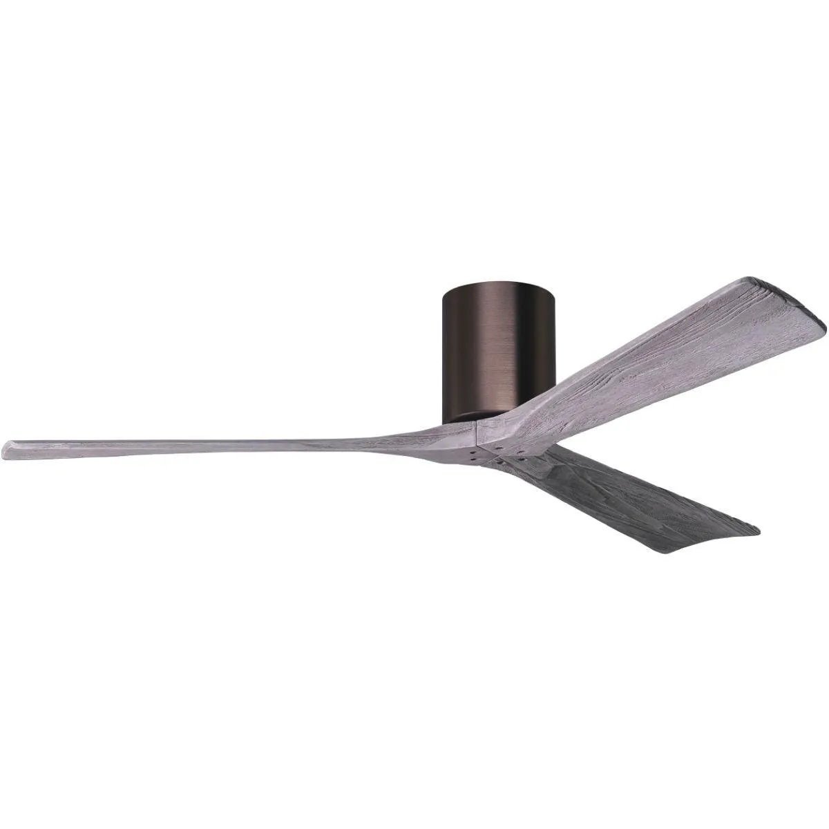 Irene 3-Blade 60 Inch Hugger Ceiling Fan with Remote, Brushed Bronze with Barnwood Blades