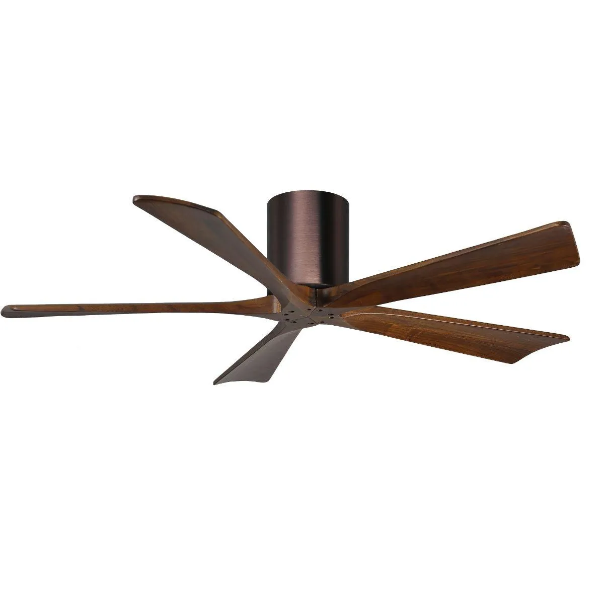 Irene 5-Blade 52 Inch Hugger Ceiling Fan with Remote, Brushed Bronze with Walnut Blades