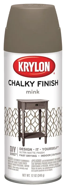 Krylon K04106000 Chalk Spray Paint, Matte, Mink, 12 oz, Can :CAN: QUANTITY: 1