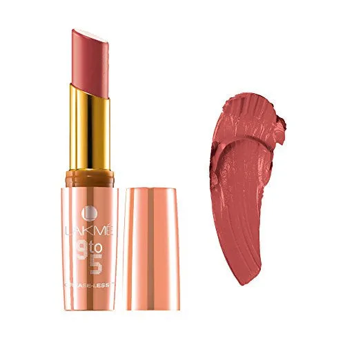 Lakme 9 to 5 Creaseless Creme Lip Color, Peach Path, 3.6g