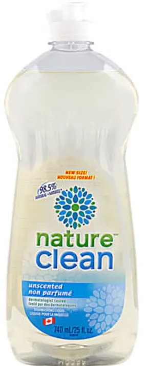 Nature Clean Dishwashing Liquid Unscented (740ml)