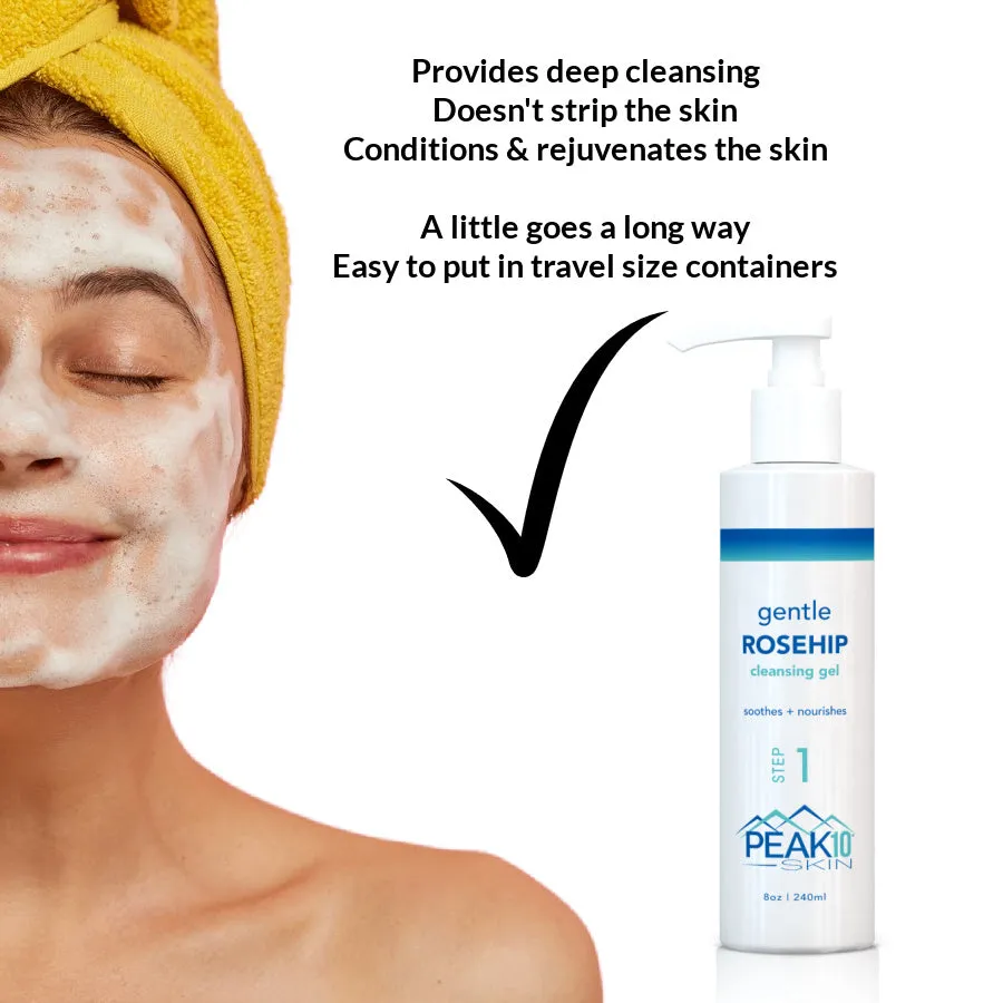 Peak 10 SKIN® Gentle ROSEHIP Cleansing Gel 8oz