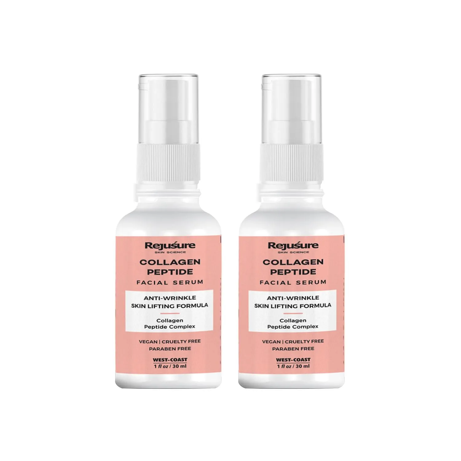 Rejusure Collagen Peptide Face Serum for Enhance Skin Elasticity, Anti Wrinkles, Antiaging, Improves Skin Texture, Deep Moisturization of Skin - 30ml (Pack of 2)