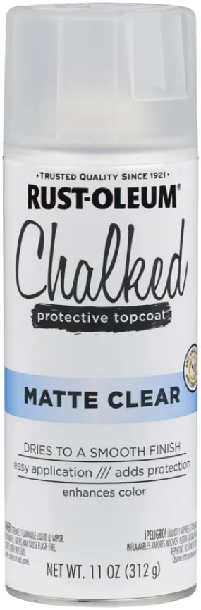 Rust-Oleum 302599 Chalk Spray Paint, Ultra Matte, Clear, 12 oz, Can :CAN: QUANTITY: 1