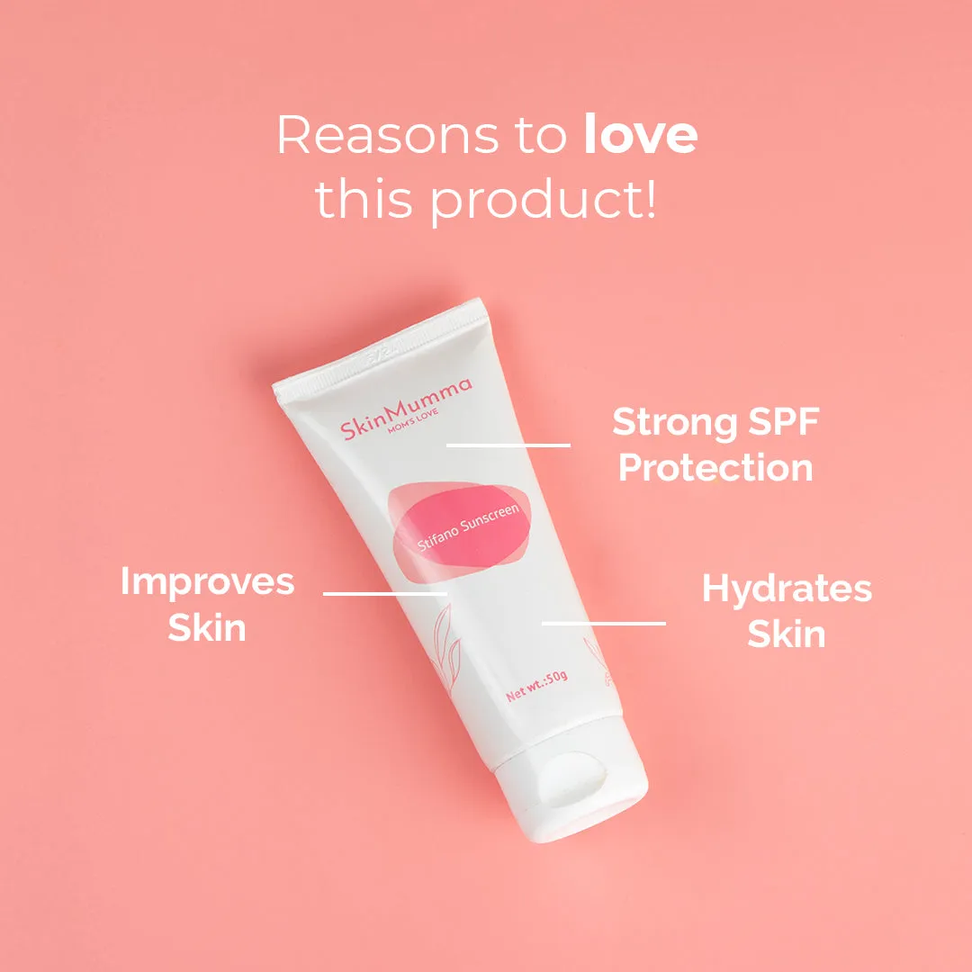 SkinMumma Stifano Sunscreen | No White Cast | Non sticky, fragrance free | For oily and dry skin