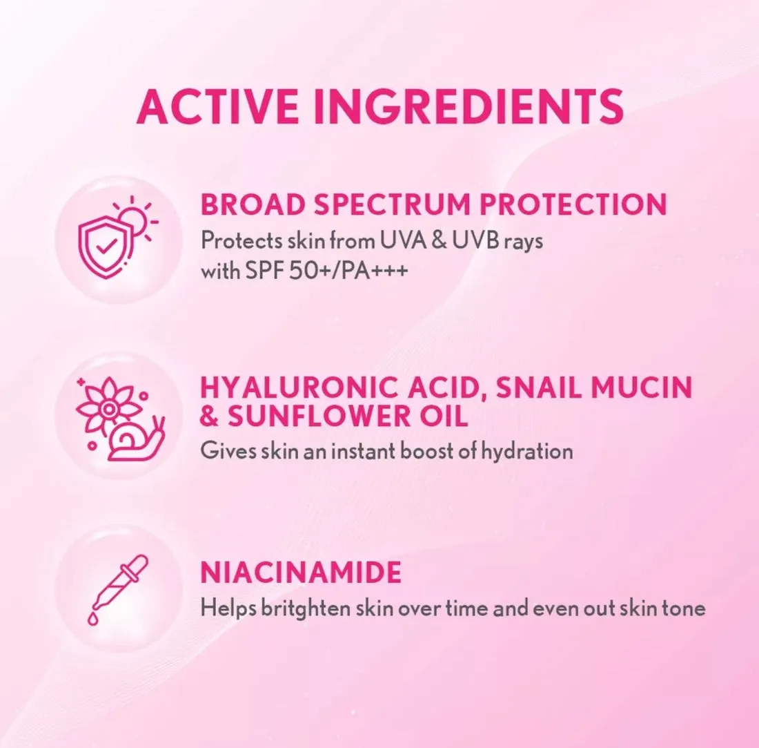Snail White Everyday Glow Sunscreen SPF 50/PA      (50ml)