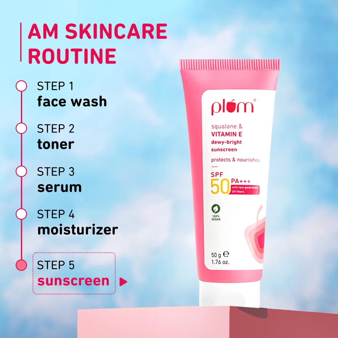Squalane & Vitamin E SPF 50 PA    Dewy-Bright Sunscreen