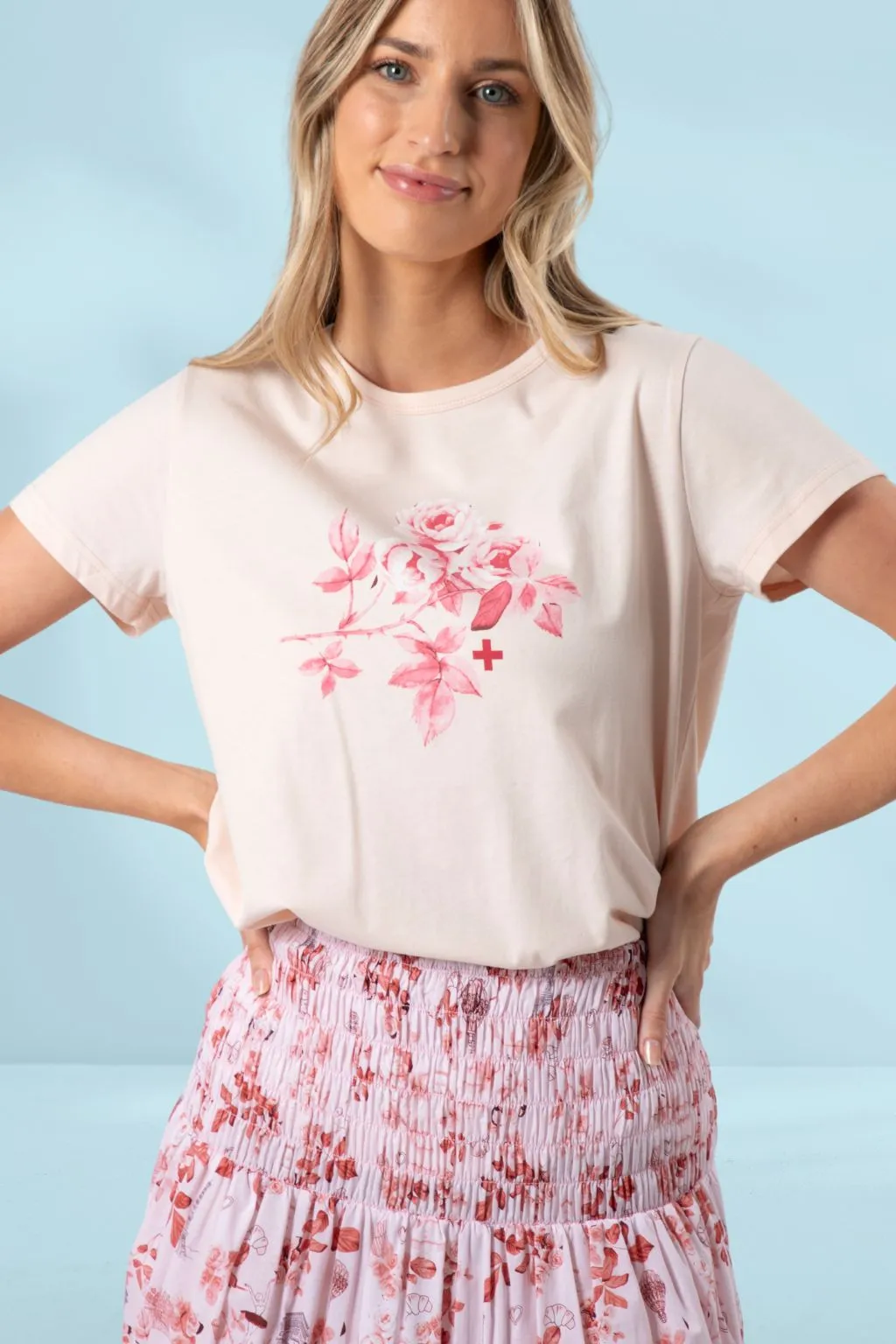 Stella and Gemma Jolie Ruby Rose T-Shirt Blush