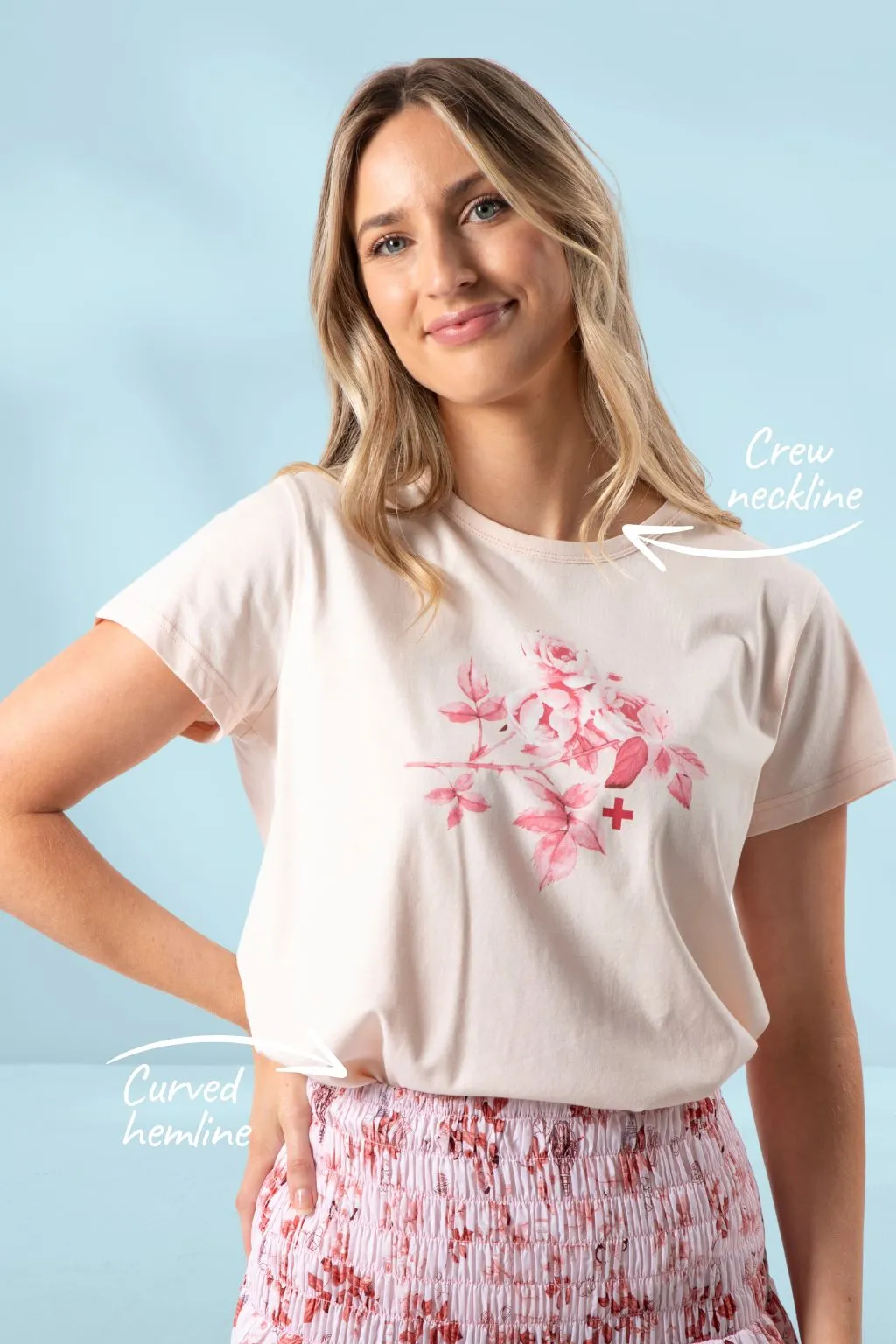 Stella and Gemma Jolie Ruby Rose T-Shirt Blush