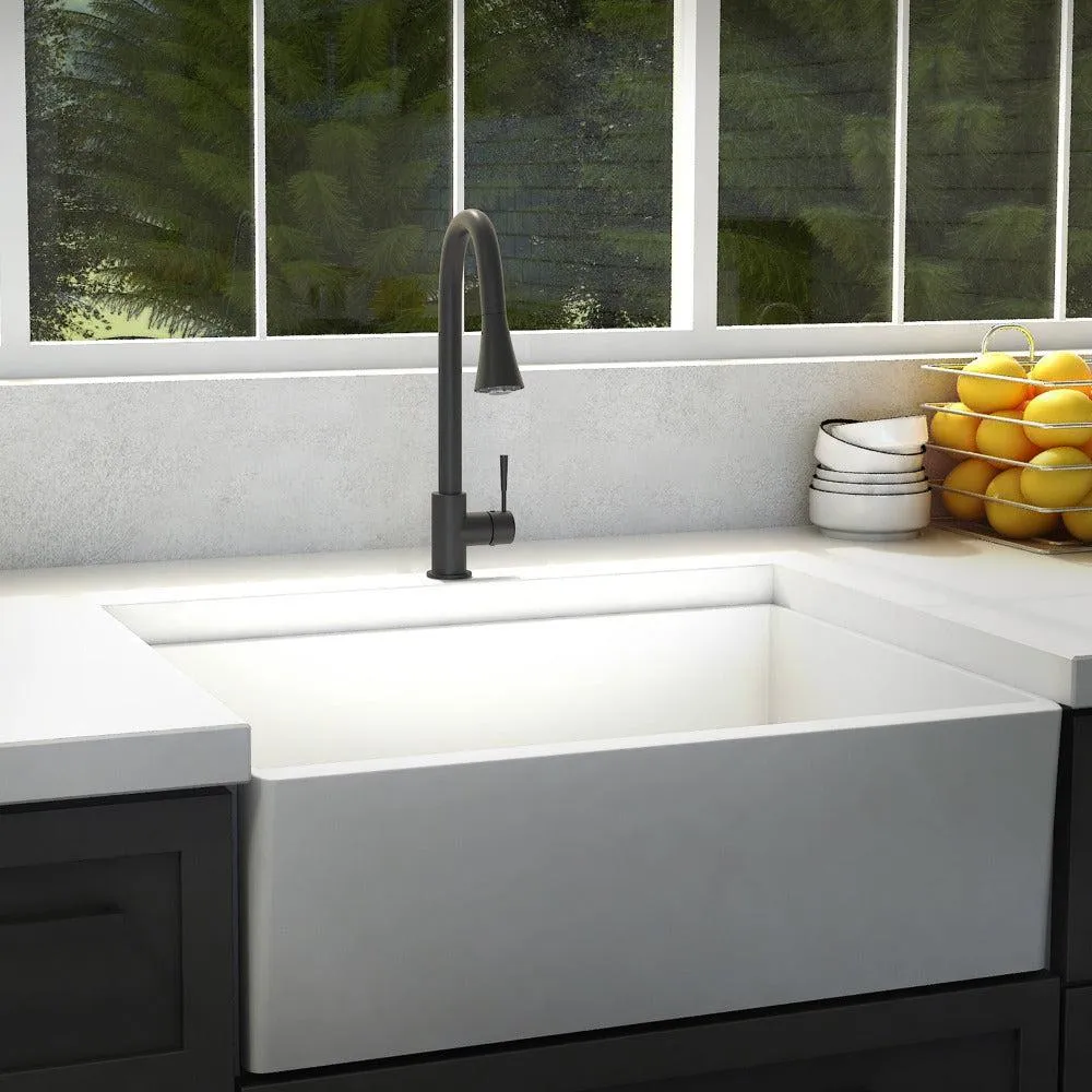 ZLINE Edison Pull Down Single Handle Kitchen Faucet in Matte Black (EDS-KF-MB)